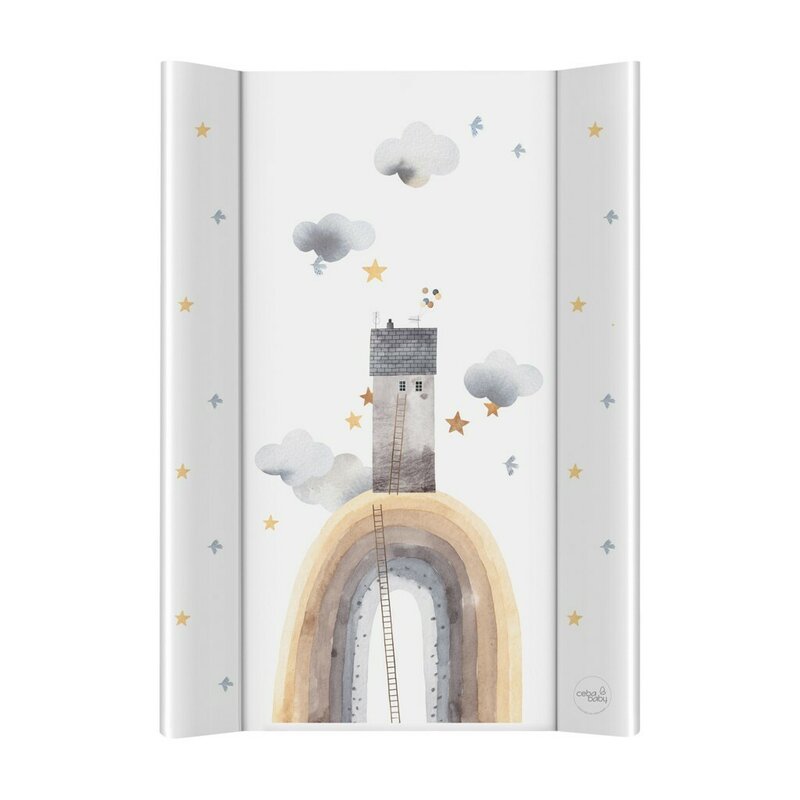 Saltea de infasat, Ceba Baby, Moale, 70 x 50 cm, Suprafata impermeabila, Pentru comode de infasat sau suprafete plane, Fara ftalati, 0 luni+, Rainbow Home