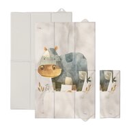 Saltea de infasat, Ceba Baby, Pliabila, 80x50 cm, Suprafata impermeabila, Multifunctionala, Pentru acasa si in deplasari, Basic Cosy Hippo