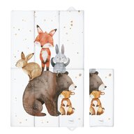 Saltea de infasat, Ceba Baby, Pliabila, 80x50 cm, Suprafata impermeabila, Multifunctionala, Pentru acasa si in deplasari, Basic Forest Friends
