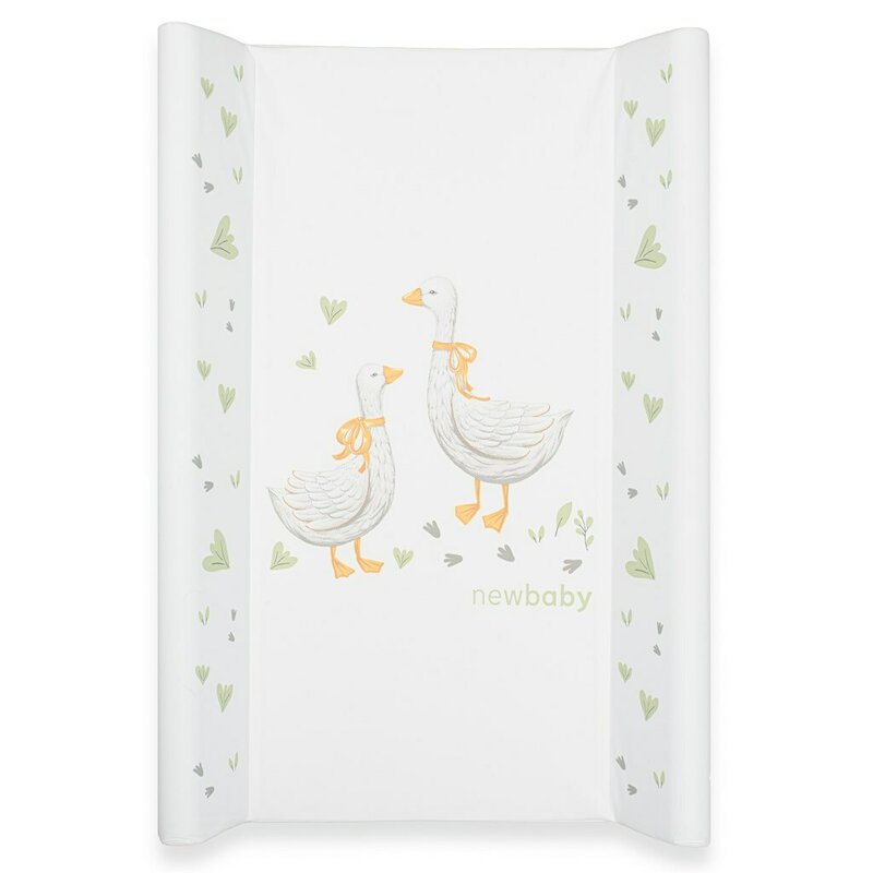 Saltea de infasat, New Baby, Goose, 50x70, Din material plastic rezistent la apa, Fara substante nocive, 0 luni+, White