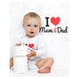 Saltea de infasat, New Baby, I love mum and dad, 50x70, Din material plastic rezistent la apa, Fara substante nocive, 0 luni+, White - 3
