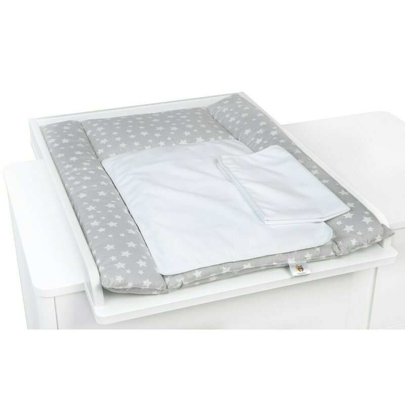 Saltea de infasat yappynordgrey cu doua cearceafuri impermeabile, yappykids, 73x55 cm, gri