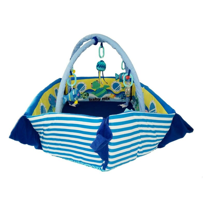 Baby mix - salteluta interactiva boat cu protectii laterale, 130x105 cm