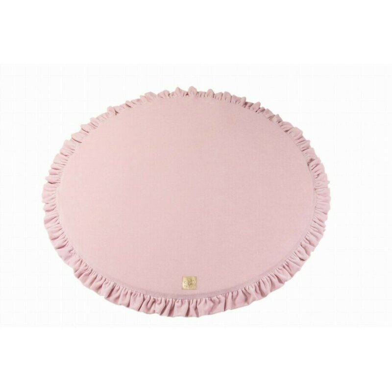 Meowbaby® - covoras de joaca rotund cu volanas, catifea din spuma, roz