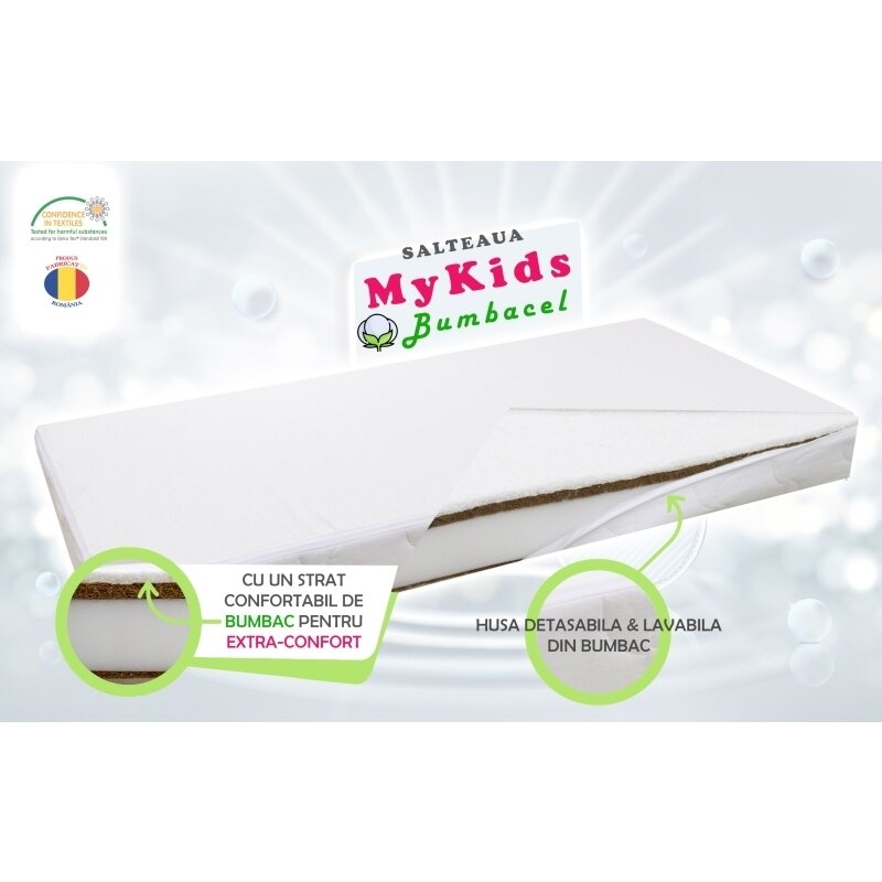 Mykids - saltea fibra cocos bumbacel 120x60x11 (cm)