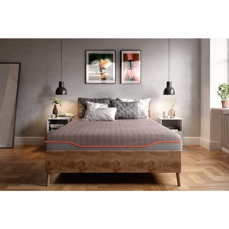 Somnart - saltea ortopedica somnart premium pocket multilayer, arcuri impachetate, 2 cm memorie, husa detasabila, 200x200, inaltime 24 cm, fermitate medie