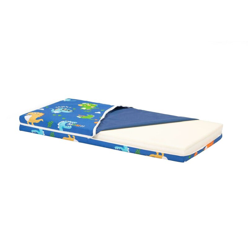 Somnart - saltea pat 60x120 memory cu husa protectie impermeabila pentru bebelusi si copii, dinozauri