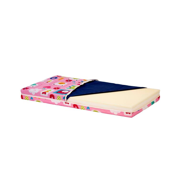 Somnart - saltea pat 60x120 memory cu husa protectie impermeabila pentru bebelusi si copii, flori