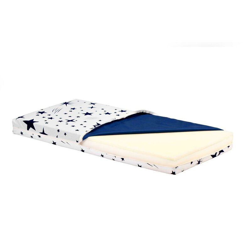 Somnart - saltea pat 70x140 memory cu husa protectie impermeabila pentru bebelusi si copii, stelute