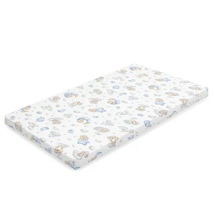 Saltea patut bebe, New Baby, Din spuma, Cu husa detasabila, 120x60x6 cm, 0 luni+, Blue Koala