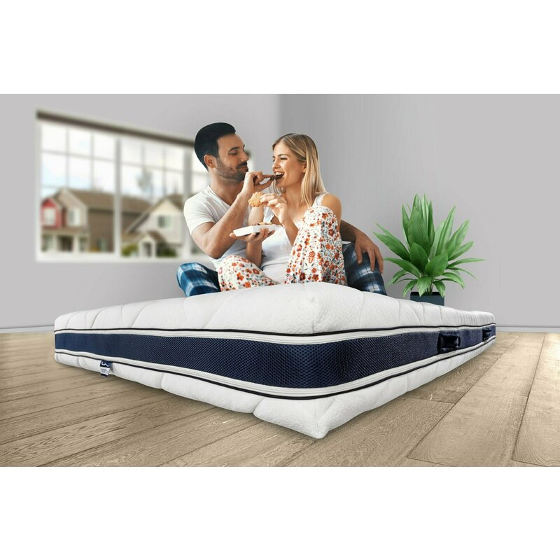 Somnart - saltea optimax memory 180x200, h 18cm, spuma memorie si husa 3d detasabila si lavabila, rulata, cu manere si fermitate medie