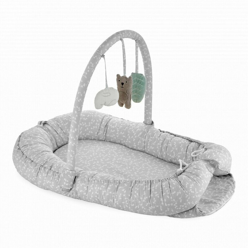 Babyjem - salteluta baby nest cu bara jucarii between parents (culoare: mustar)