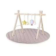 Centru de activitati, Lionelo, Anis Set, Cu arcada Montessori, Din lemn de pin, Jucarii plus, 4 jucarii suspendate, Stimuleaza simturile, Pliere rapida, Salteluta moale antiderapanta, 0+ luni, Multicolor