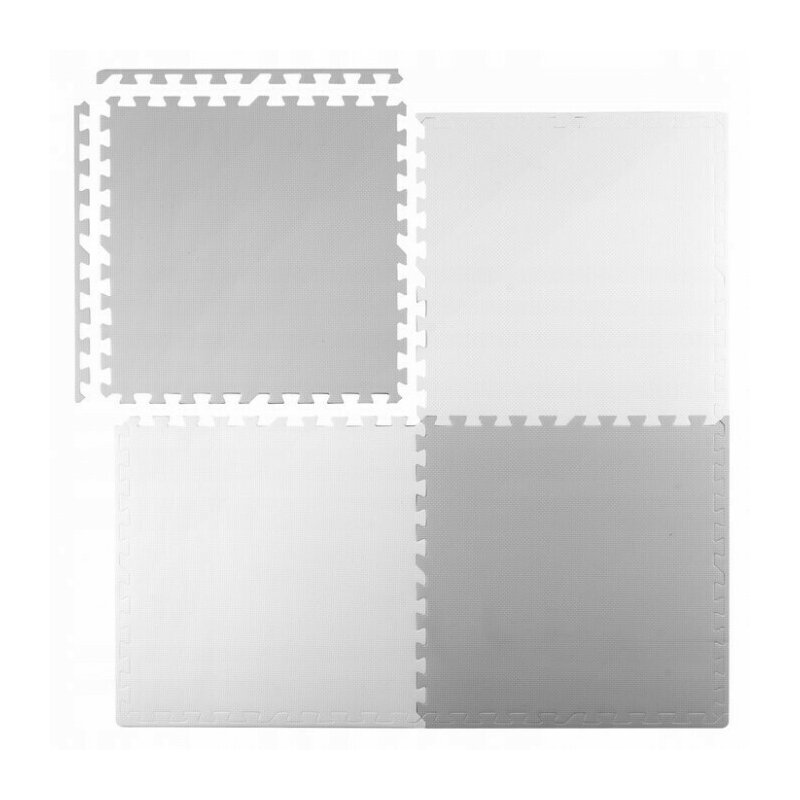 Ricokids - salteluta de joaca 120 x 120 cm 7480 - alb - gri - resigilat (unul dintre cele patru elemente este taiat)