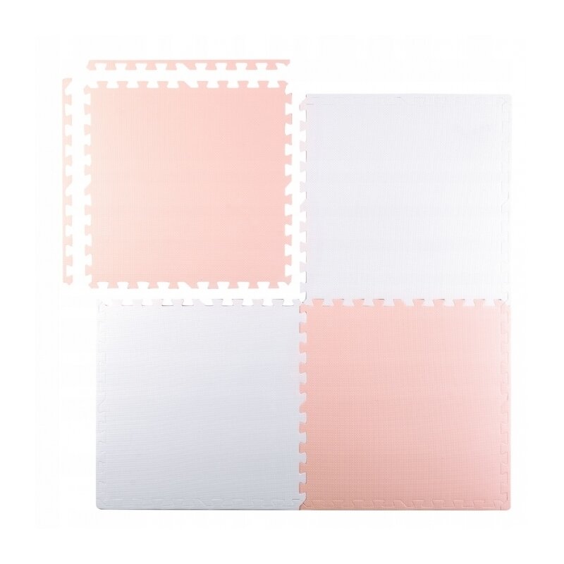 Ricokids - covoras puzzle, 120x120 cm, alb/roz