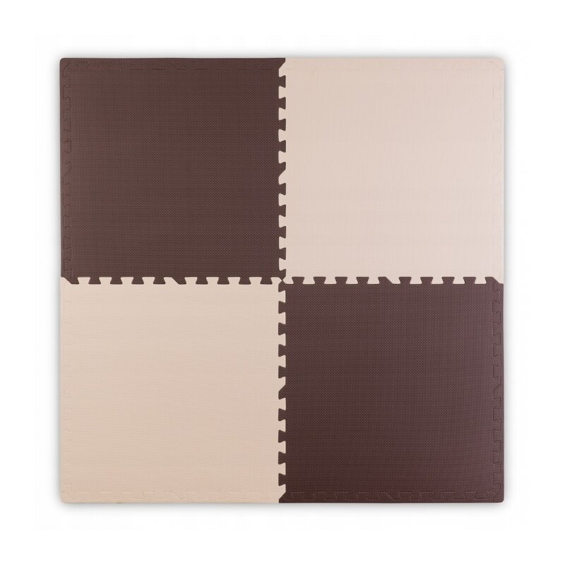 Ricokids - covoras puzzle, 120x120 cm, bej/maro