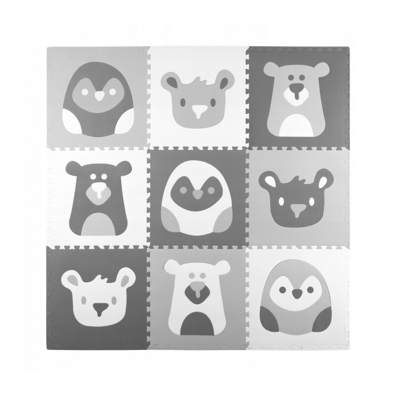 Ricokids - salteluta de joaca 180 x 180 cm 7503 - gri cu animalute