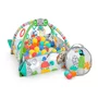 Salteluta interactiva, Bright Starts, 5 in 1, Cu arcada jucarii detasabila si bile, 5 moduri de joaca, 111x100x46 cm, 0 luni+, Albastru