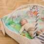 Salteluta interactiva, Lionelo, Anika, 8 jucarii senzoriale, detasabile, fosnaitoare, logopedice, Lavabila la masina, Husa din bambus, 116x112 cm, Multicolor - 6