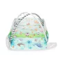 Salteluta interactiva, Lionelo, Anika, 8 jucarii senzoriale, detasabile, fosnaitoare, logopedice, Lavabila la masina, Husa din bambus, 116x112 cm, Multicolor - 5