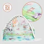 Salteluta interactiva, Lionelo, Anika, 8 jucarii senzoriale, detasabile, fosnaitoare, logopedice, Lavabila la masina, Husa din bambus, 116x112 cm, Multicolor - 14