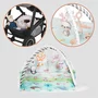 Salteluta interactiva, Lionelo, Anika, 8 jucarii senzoriale, detasabile, fosnaitoare, logopedice, Lavabila la masina, Husa din bambus, 116x112 cm, Multicolor - 16