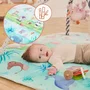 Salteluta interactiva, Lionelo, Anika, 8 jucarii senzoriale, detasabile, fosnaitoare, logopedice, Lavabila la masina, Husa din bambus, 116x112 cm, Multicolor - 20