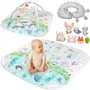 Salteluta interactiva, Lionelo, Anika, 8 jucarii senzoriale, detasabile, fosnaitoare, logopedice, Lavabila la masina, Husa din bambus, 116x112 cm, Multicolor - 3