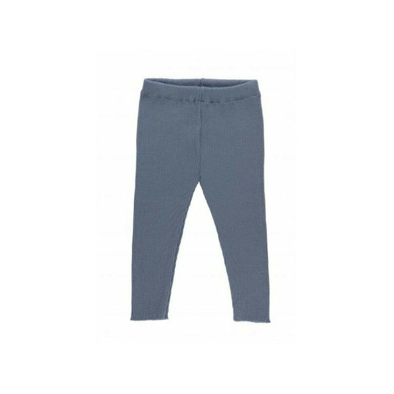 SAM Grey-Blue 110/116 - Pantaloni din lana merinos rib - Iobio