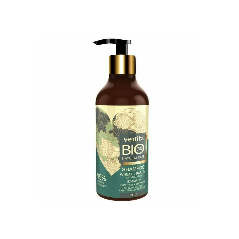 Sampon bio cu extract de grau si orz, detoxifiant, 95% natural, 400ml