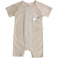 Sand 74/80 - Playsuit din bumbac organic GOTS cu broderie - Iobio
