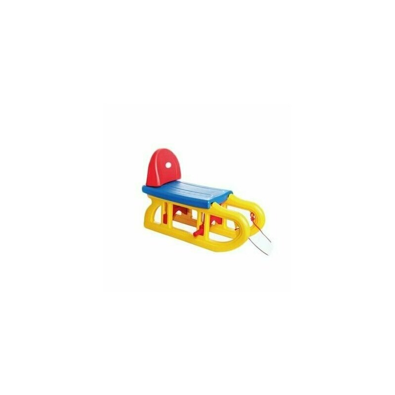 Leantoys - sanie din plastic cu spatar pentru copii, mica, 70 x 35 x 47 cm, multicolor