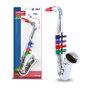 Saxofon, Bontempi, Cu 4 clape colorate, Pentru micii cantareti, 37x14x6,9 cm, 36 luni+, Silver - 1