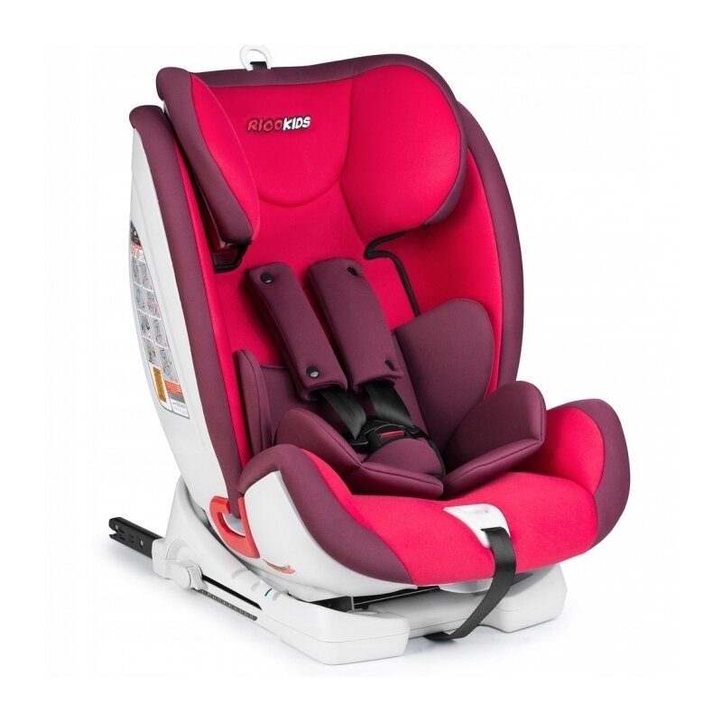 Ricokids - scaun auto reno spatar reglabil, protectie laterala, 9-36 kg, cu isofix, rosu