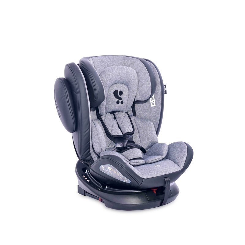 Lorelli - scaun auto aviator spatar reglabil, protectie laterala, rotire 360 grade light, 0-36 kg, cu isofix, gri/negru