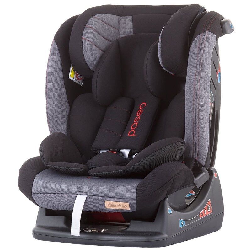 Chipolino - scaun auto paseo spatar reglabil asphalt, 0-36 kg, gri/negru