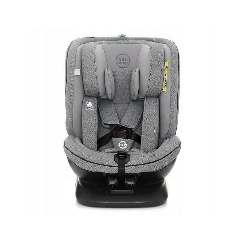Coto baby - scaun auto baby hevelius 360 melange spatar reglabil, protectie laterala, rotire 360 grade, 0-36 kg, cu isofix, gri