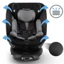 scaun auto cu isofix kidwell gocar, grupa 40-135 cm, i-size, omologare r129 - negru-gri - 4