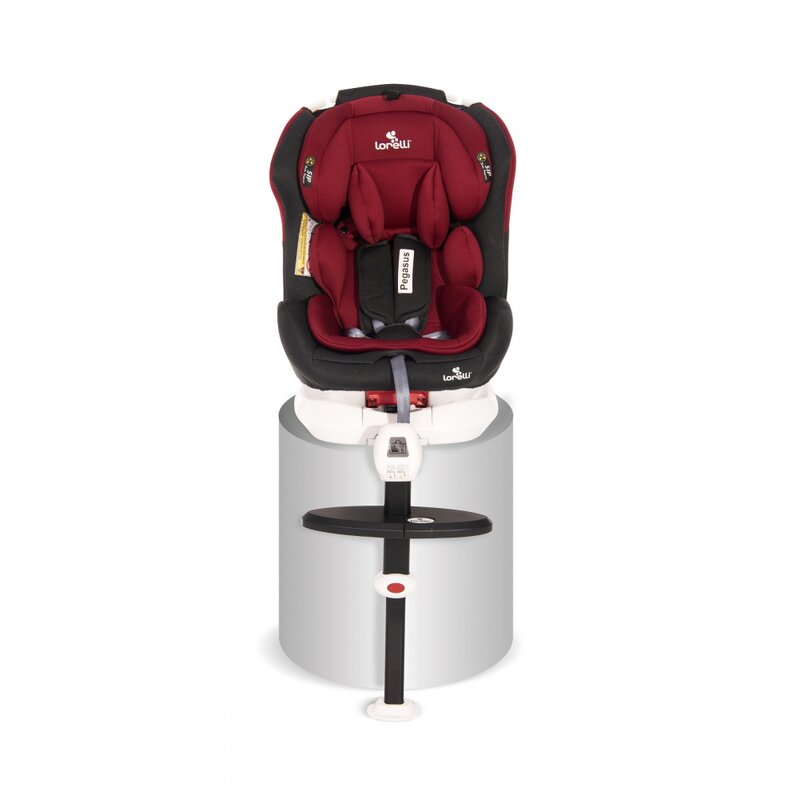 Scaun auto pegasus spatar reglabil, protectie laterala, rotire 360 grade, 0-36 kg, cu isofix, rosu