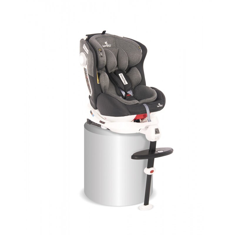 Scaun auto pegasus spatar reglabil, protectie laterala, rotire 360 grade, 0-36 kg, cu isofix, gri