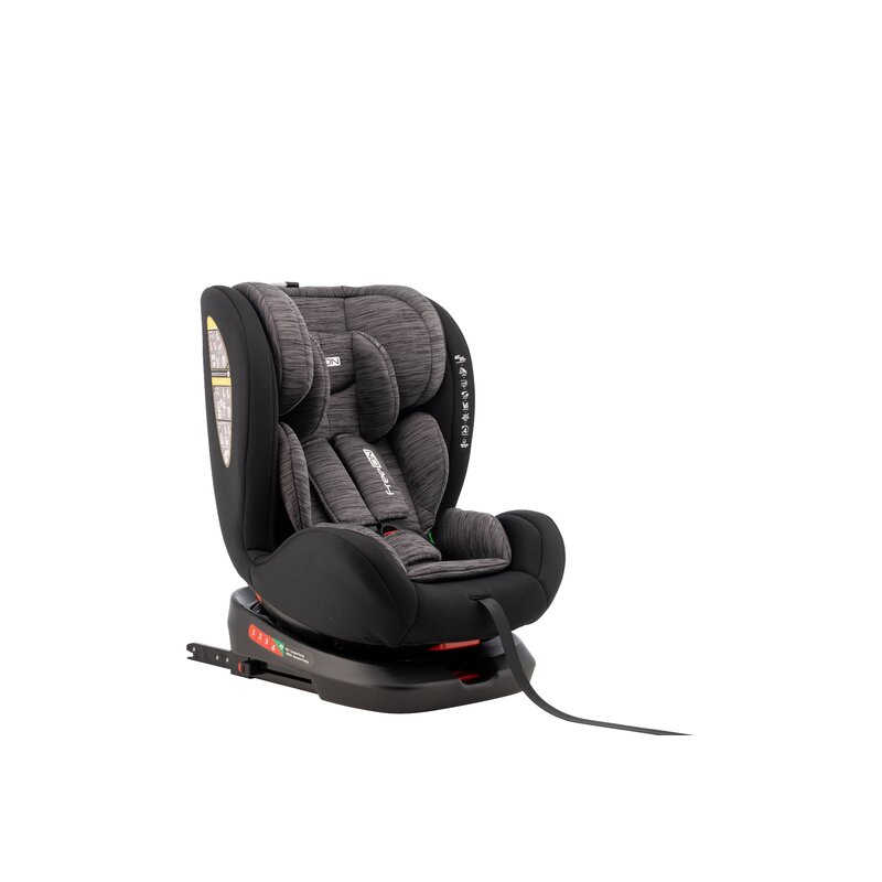 Scaun auto, FreeON, Sierra, Pentru copii, I-size, Nastere - 150 Cm, Rotire 360° grade, Tehnologie Isofix I-Size, Top Tether, Spatar reglabil, Conform cu ECE R129, Black Grey