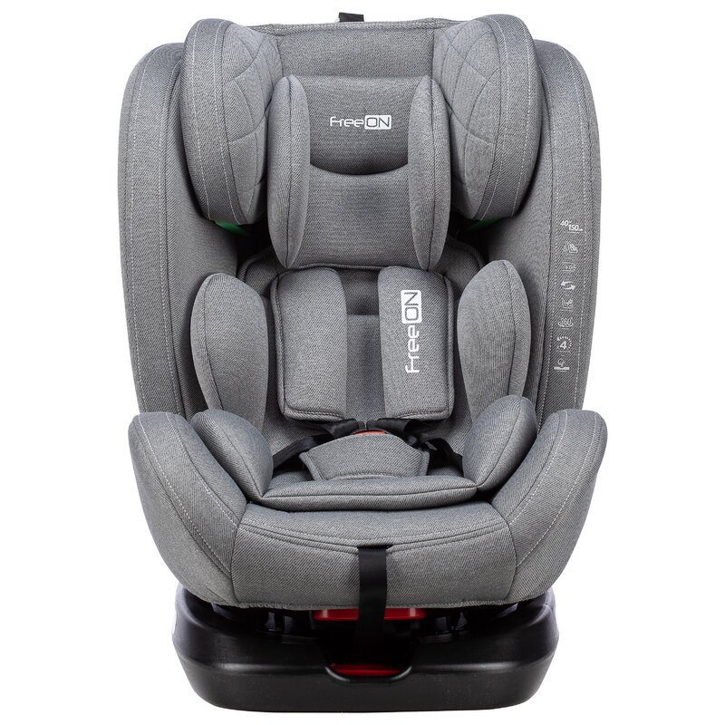 Scaun auto, FreeON, Sierra, Pentru copii, I-size, Nastere - 150 Cm, Rotire 360° grade, Tehnologie Isofix I-Size, Top Tether, Spatar reglabil, Conform cu ECE R129, Grey