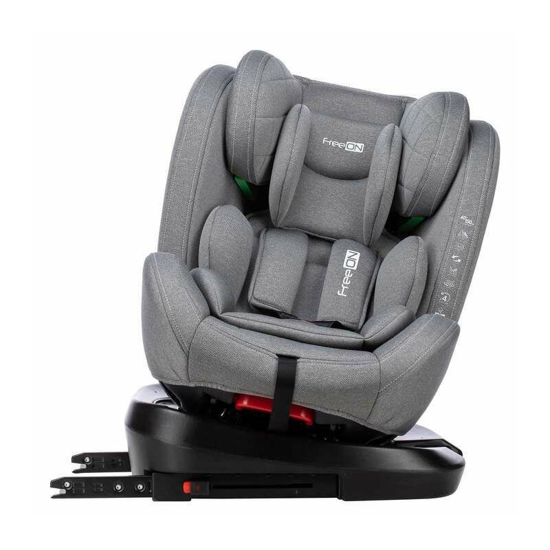 Scaun auto, FreeON, Sierra, Pentru copii, I-size, Nastere - 150 Cm, Rotire 360° grade, Tehnologie Isofix I-Size, Top Tether, Spatar reglabil, Conform cu ECE R129, Grey