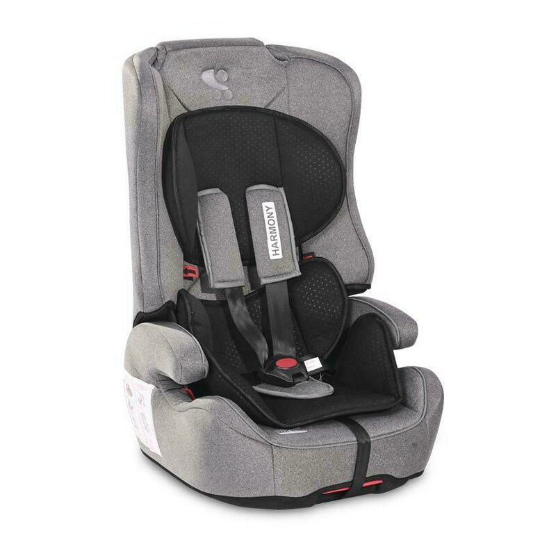 Lorelli - Scaun auto Harmony Spatar reglabil, Spatar detasabil Steel, 9-36 Kg, cu Isofix, Negru