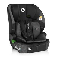 Scaun auto i-Size, Lionelo, Levi Fix, 76 - 150 cm, 1/2/3, ISOFIX + Top Tether, Tetiera reglabila in 10 pozitii, Insertie ergonomica Dri-Seat, Tapiterie lavabila, Testat la impact, Baza lata, Cotiere practice, Conform cu R129, Negru/Gri