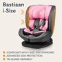 Scaun auto, Lionelo, Bastiaan i-Size, 4 in 1, Protectie laterala, Cu spatar inclinabil in 4 pozitii, Cu tetiera reglabila in 7 pozitii, Rotire 360 grade, Top Tether, 0-36 Kg, 40-150 cm, Cu Isofix, Conform cu ECE R129/03, Roz deschis - 20