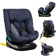 Scaun auto, Lionelo, Bastiaan One i-Size, 4 in 1, Protectie laterala, Cu spatar inclinabil in 4 pozitii, Cu tetiera reglabila in 13 pozitii, Rotire 360 grade, Top Tether, 0-36 Kg, 40-150 cm, Cu Isofix, Conform cu ECE R129, Albastru