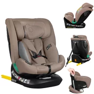 Scaun auto, Lionelo, Bastiaan One i-Size, 4 in 1, Protectie laterala, Cu spatar inclinabil in 4 pozitii, Cu tetiera reglabila in 13 pozitii, Rotire 360 grade, Top Tether, 0-36 Kg, 40-150 cm, Cu Isofix, Conform cu ECE R129, Bej