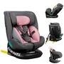 Scaun auto, Lionelo, Bastiaan One i-Size, 4 in 1, Protectie laterala, Cu spatar inclinabil in 4 pozitii, Cu tetiera reglabila in 13 pozitii, Rotire 360 grade, Top Tether, 0-36 Kg, 40-150 cm, Cu Isofix, Conform cu ECE R129, Roz - 1