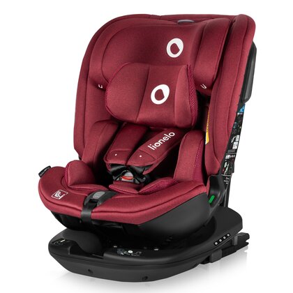 Scaun auto, Lionelo, Bastiaan RWF i-Size, Pozitie de somn, Protectie laterala, Rotire 360 grade, 0-36 Kg, Cu Isofix si Centura Top Tether, Conform cu standardul european de securitate ECE R129, Rosu